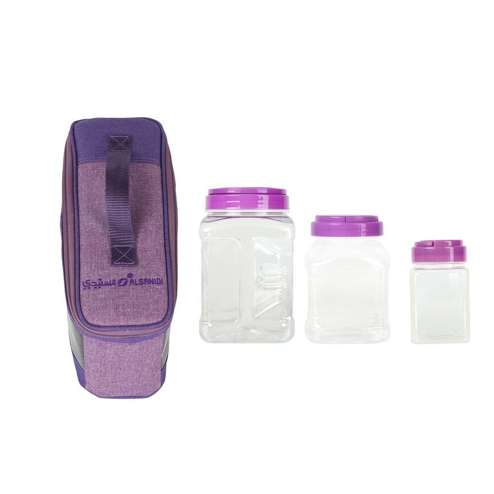 ALSANIDI, spices set bag, Completed spices cans, Lilac, Set 3 pcs