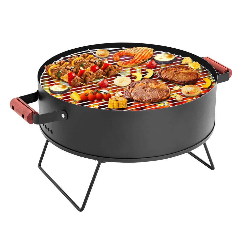 ALSANIDI, Charcoal grill for trips, Portable Charcoal Grill, Black, Size 28*13 Cm