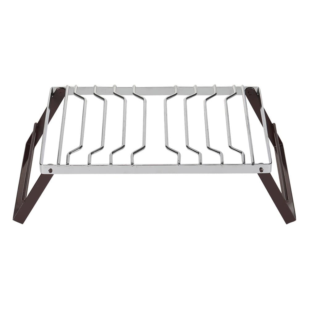 ALSANIDI, Portable Outdoor Burner Stand, Portable mini barbecue charcoal grill for picnics, Silver*Brown, Size 20*40 Cm