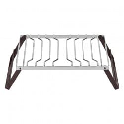 ALSANIDI, Portable Outdoor Burner Stand, Portable mini barbecue charcoal grill for picnics, Silver*Brown, Size 20*40 Cm