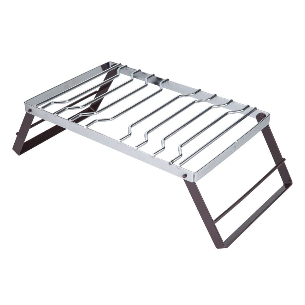 ALSANIDI, Portable Outdoor Burner Stand, Portable mini barbecue charcoal grill for picnics, Silver*Brown, Size 20*40 Cm