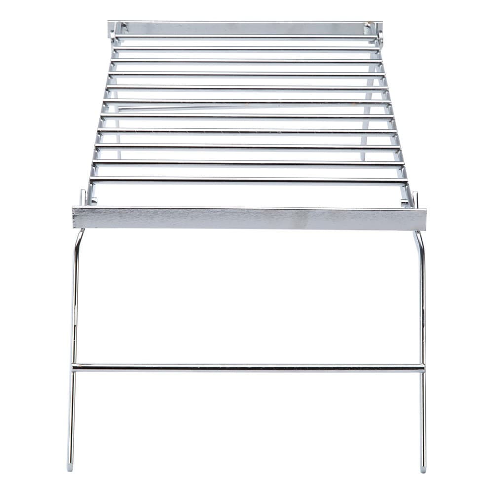 ALSANIDI, Foldable Fire Stand, Portable mini barbecue charcoal grill for picnics, Silver, Size 14*21*35 Cm