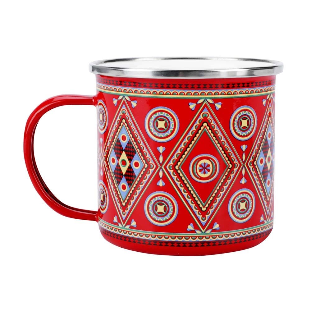 ALSANIDI, Najdi inscription cup, Coffee cup for trips and travel, Red, capacity 350 ml