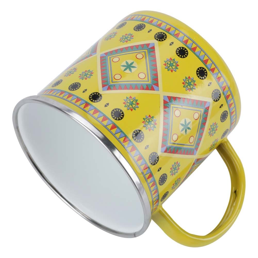 ALSANIDI, Najdi inscription cup, Coffee cup for trips and travel, Yellow, capacity 750 ml