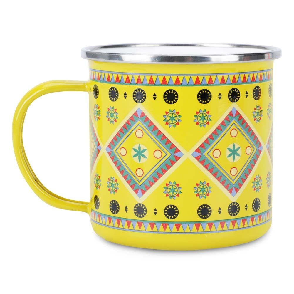 ALSANIDI, Najdi inscription cup, Coffee cup for trips and travel, Yellow, capacity 750 ml