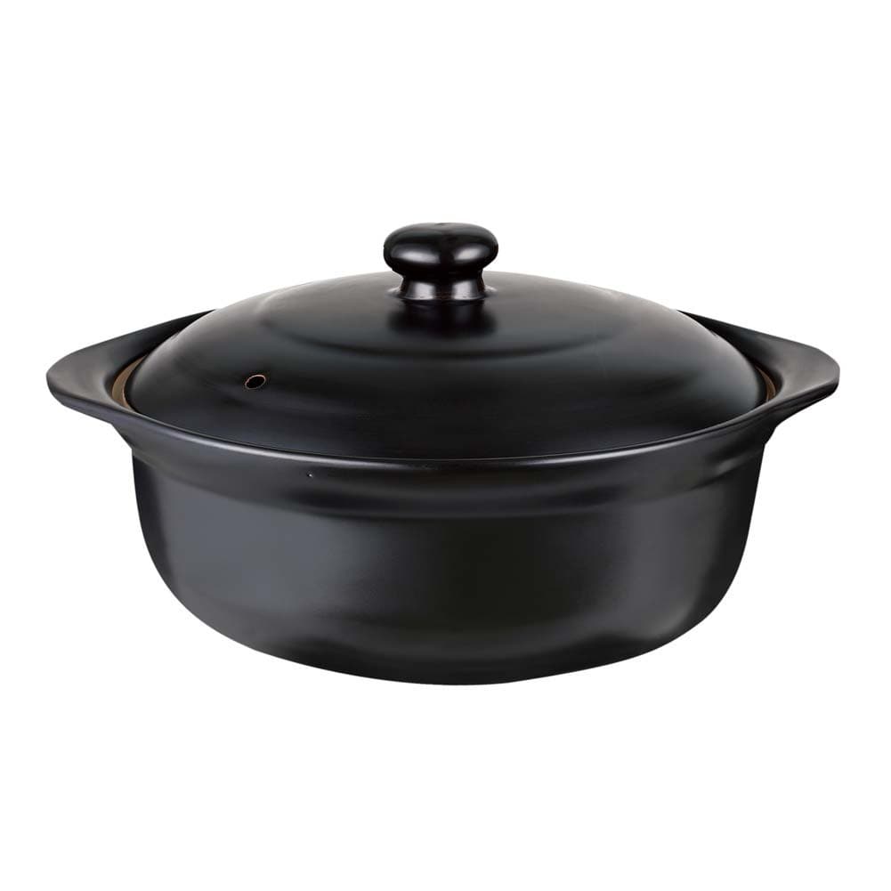 ALSANIDI, Heat pottery pot, Thermal pottery pot, Black, capacity 1.97 L Size 24 Cm