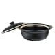 ALSANIDI, Heat pottery pot, Thermal pottery pot, Black, capacity 1.97 L Size 24 Cm