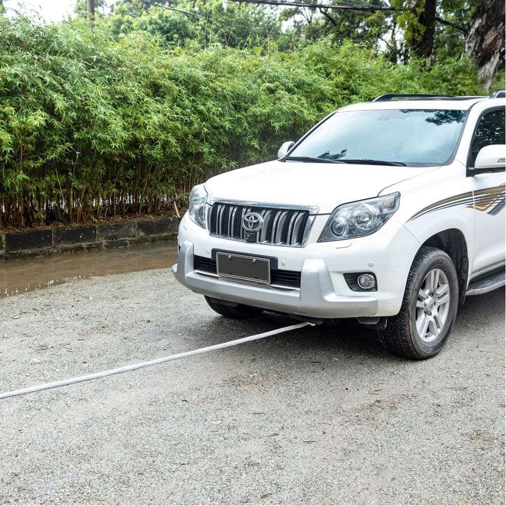 ALSANIDI, Towing Rope/Cable for Car, Emergency Towing Rope, White, Size 4.5Metre*25mm load 8.4 Ton