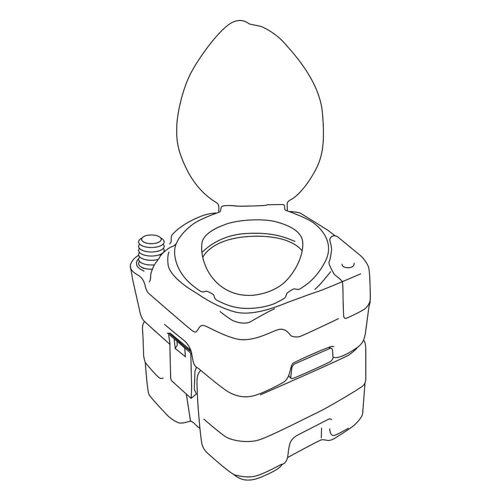 DPT, Portable Camping Toilet, Travel Toilet, Gray, Size 42*37*43.5 Cm