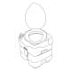 DPT, Portable Camping Toilet, Travel Toilet, Gray, Size 42*37*43.5 Cm