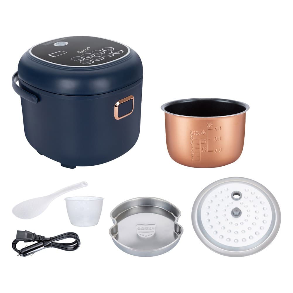 DPT, Electric rice cooker, Portable cooking pot, Blue, capacity2L|Size25.6*23.6*20.6Cm