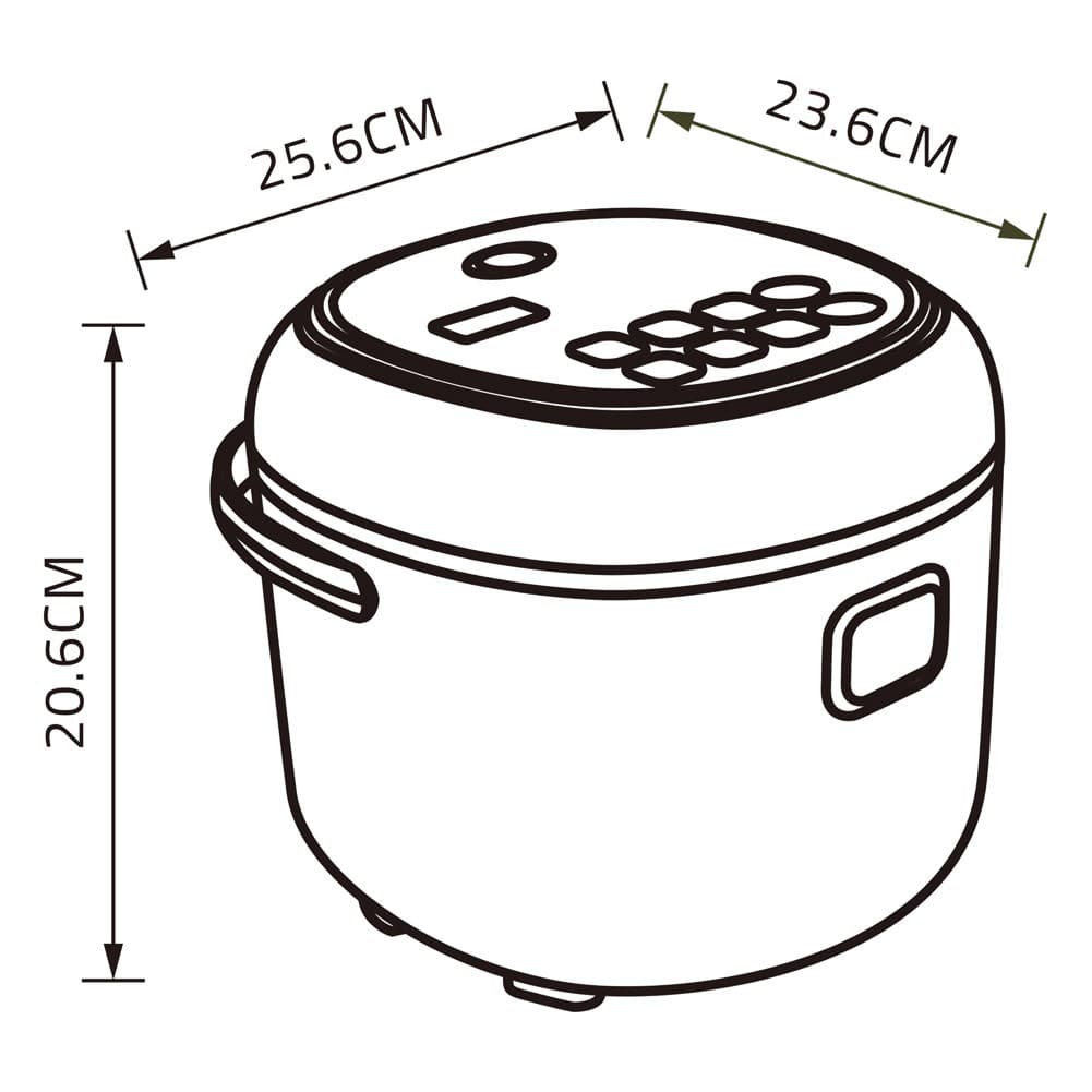DPT, Electric rice cooker, Portable cooking pot, Blue, capacity2L|Size25.6*23.6*20.6Cm