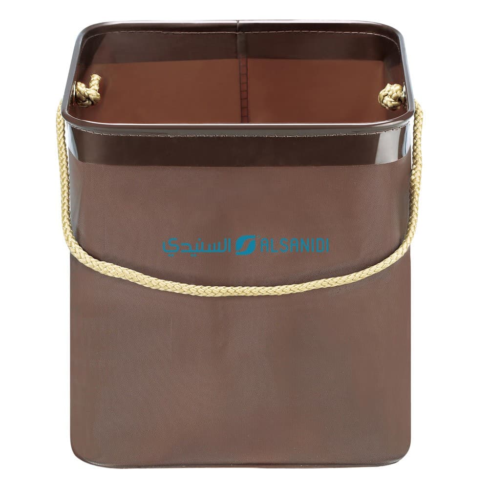 ALSANIDI, Foldable Camping platewashing Bucket, Foldable PVC water paiL, Coffee Brown, Size 20 Cm