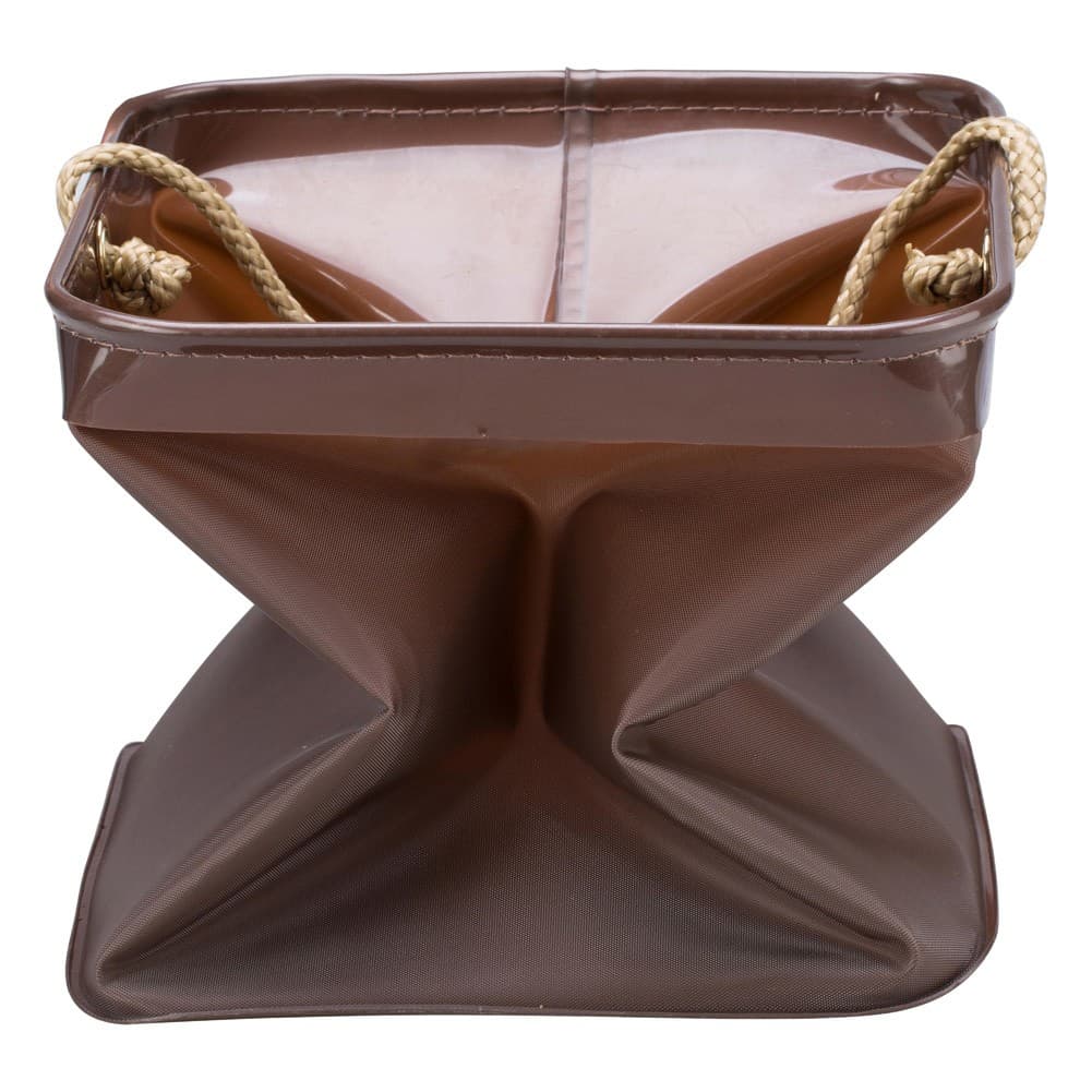 ALSANIDI, Foldable Camping platewashing Bucket, Foldable PVC water paiL, Coffee Brown, Size 20 Cm