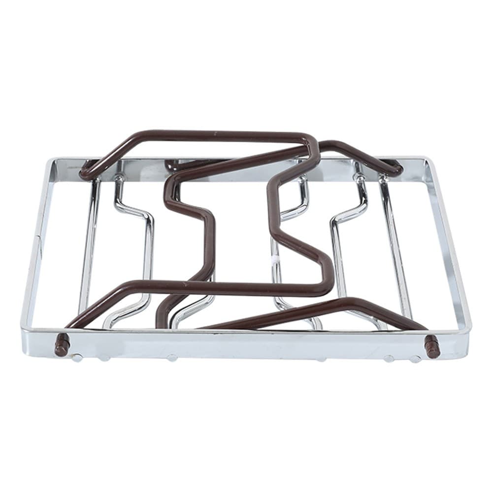 ALSANIDI, Portable Outdoor Burner Stand, Portable mini barbecue charcoal grill for picnics, Silver*Brown, Size 25*25 Cm