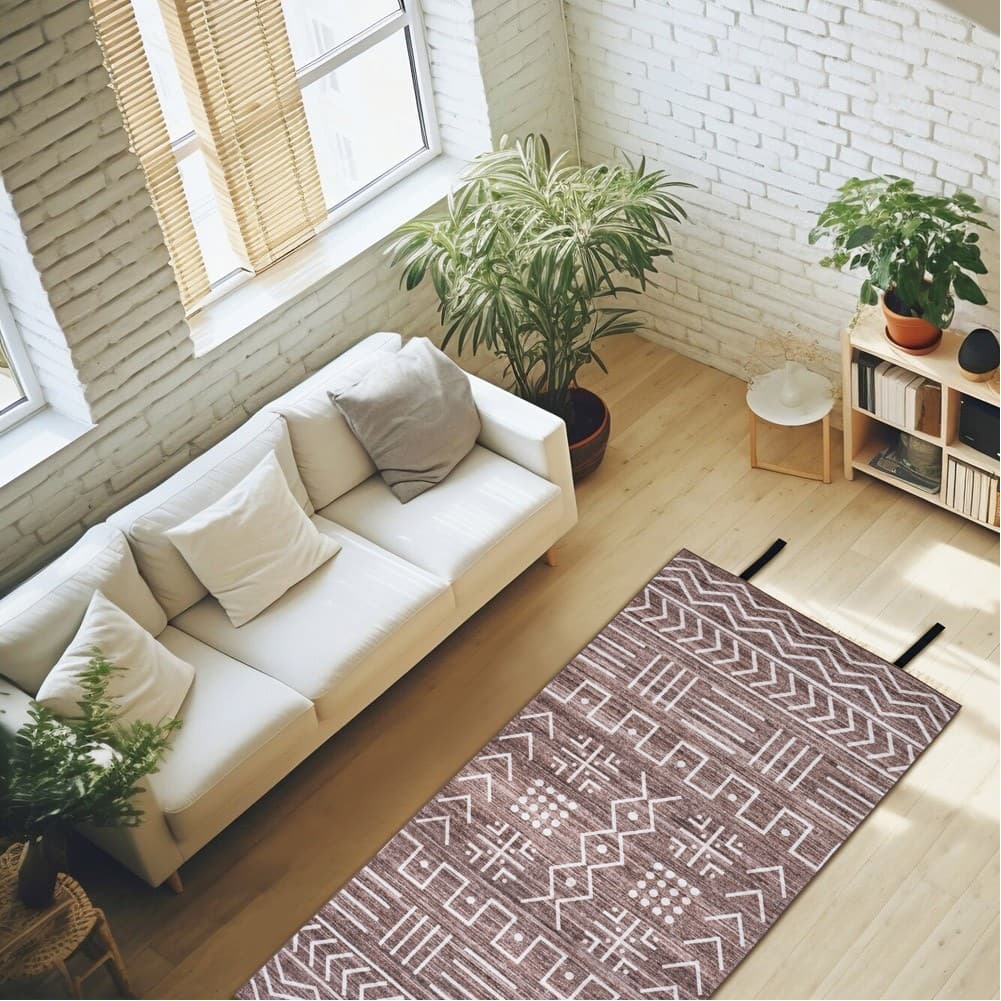 ALSANIDI, Ground seating mat for camping , Portable Camping and Hiking Floor Mat, Brown*White, Size200*100 Cm