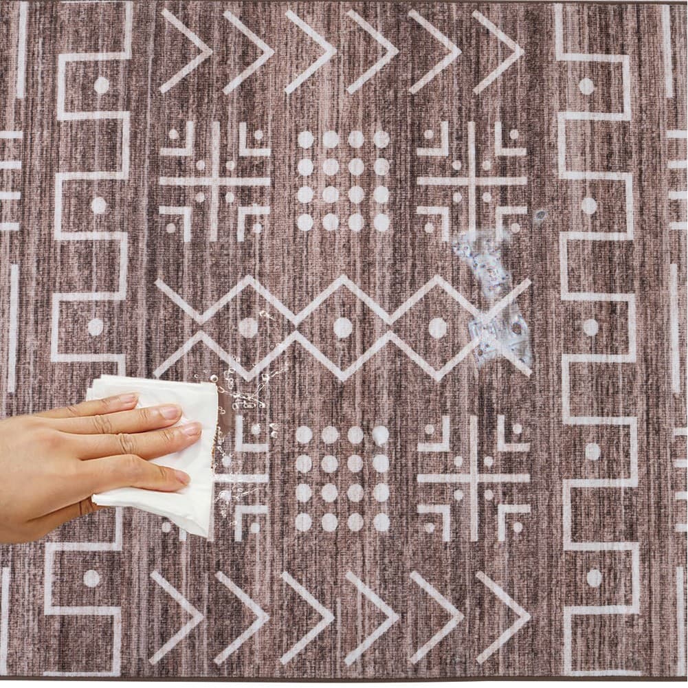 ALSANIDI, Ground seating mat for camping , Portable Camping and Hiking Floor Mat, Brown*White, Size200*100 Cm