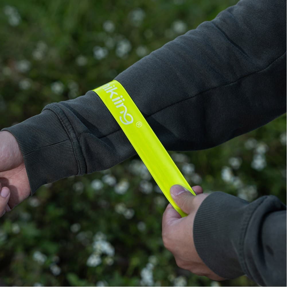 GHIKING, Reflective belt for bicycle, Bicycle belt, Green, Size L:43*W:3. Cm