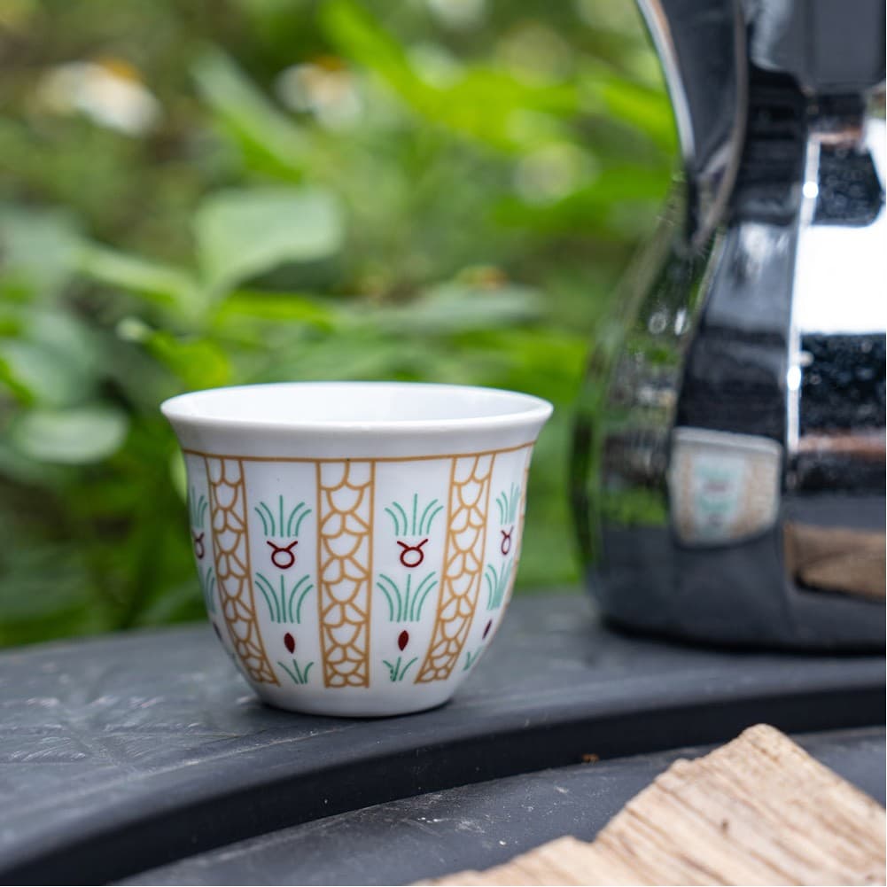 CMP, a cup of Arabic coffee, Traditional palm leaf coffee cup, Yellow, capacity100ml