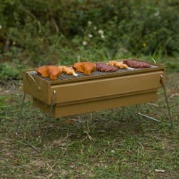 ALSANIDI, Mobile grill, Outdoor grill, Gold, Size L:50*W:23*H25 Cm