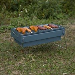 ALSANIDI, Mobile grill, Outdoor grill, Blue, Size L:50*W:23*H25 Cm