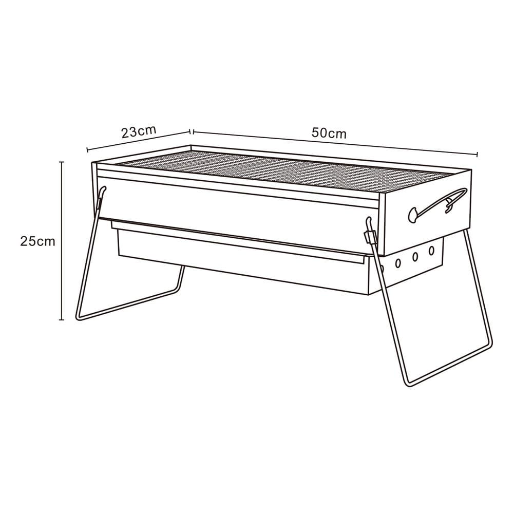 ALSANIDI, Mobile grill, Outdoor grill, Gray, Size L:50*W:23*H25 Cm