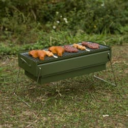 ALSANIDI, Mobile grill, Outdoor grill, Green, Size L:50*W:23*H25 Cm