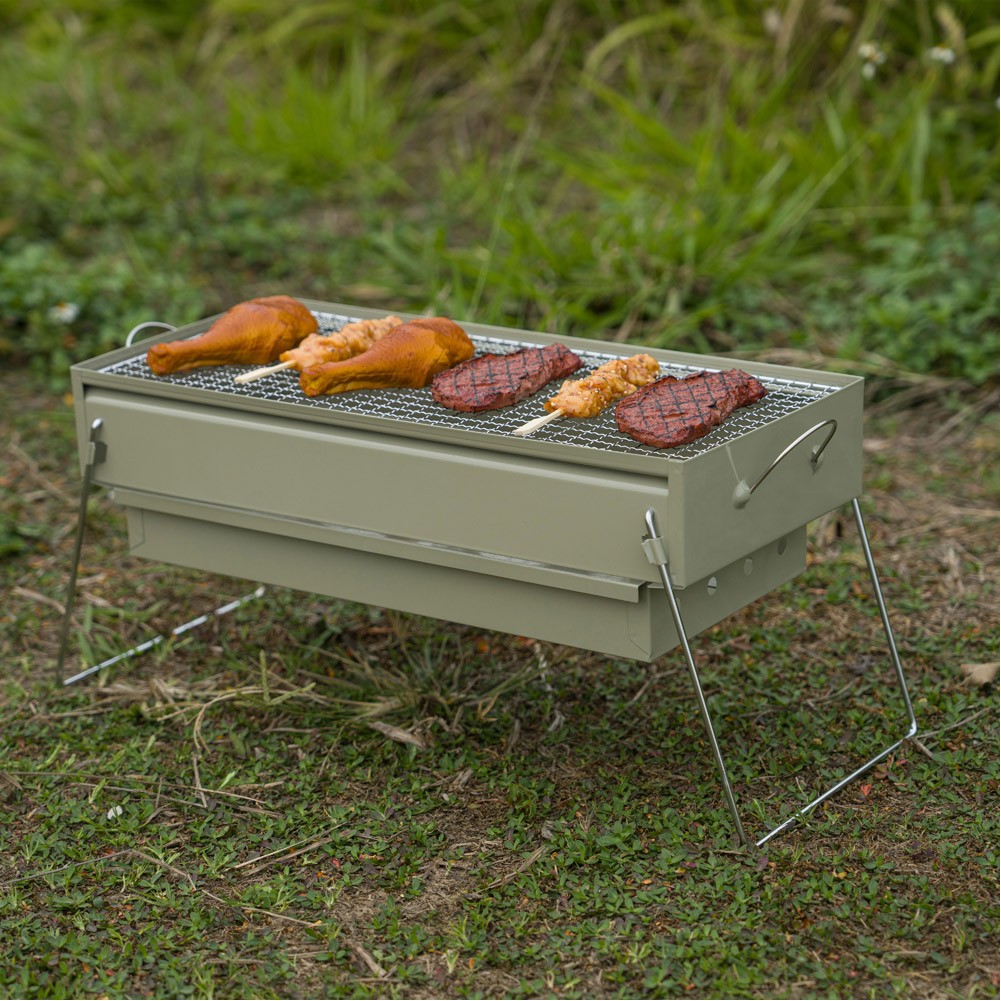 ALSANIDI, Mobile grill, Outdoor grill, White, Size L:50*W:23*H25 Cm