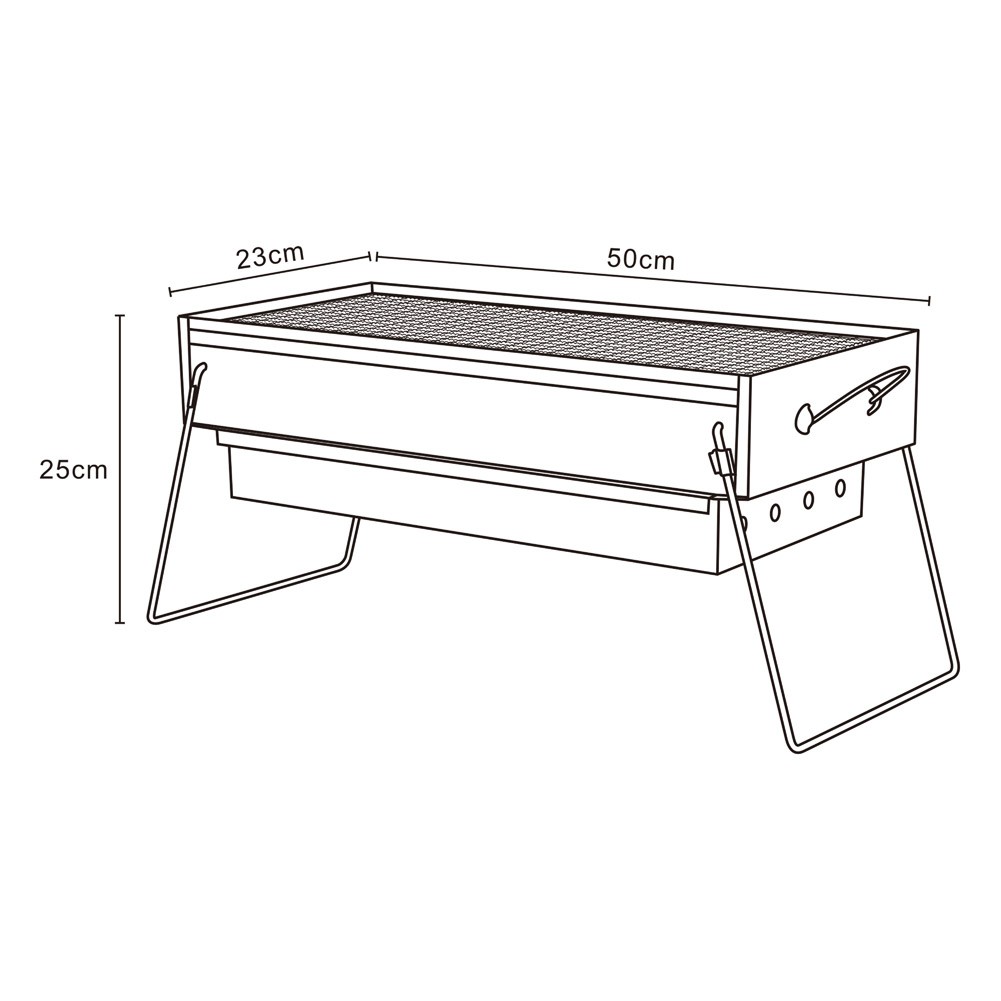 ALSANIDI, Mobile grill, Outdoor grill, White, Size L:50*W:23*H25 Cm