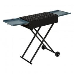 ALSANIDI, Mobile grill, Outdoor grill, Black, Size L:60+30*2*W:30*H77 Cm