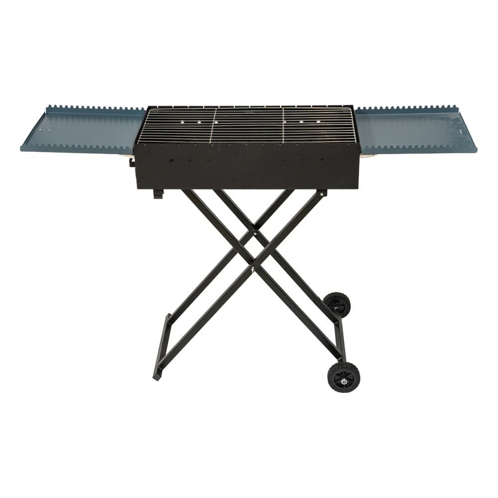 ALSANIDI, Mobile grill, Outdoor grill, Black, Size L:60+30*2*W:30*H77 Cm
