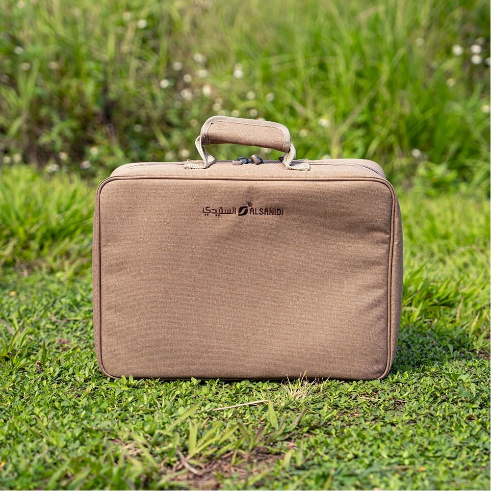 ALSANIDI, Al Wessam tea and coffee bag for trips, Camping bag, Woody, Size 40*28*20Cm
