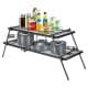 ALSANIDI, Foldable Iron Utensils Drying Table, Two Floors Table, Black, Size90*31.5*6.5Cm