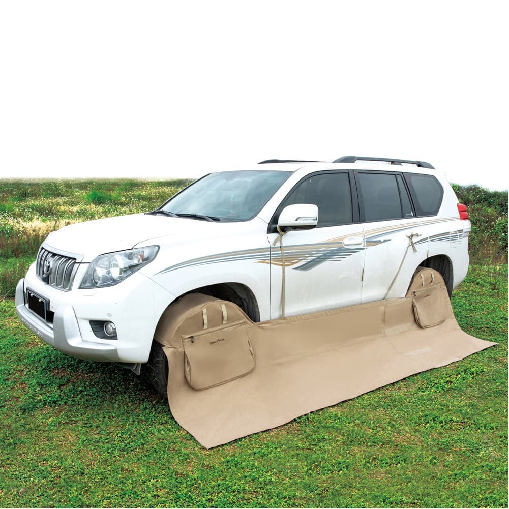 ALSANIDI, Wndbreak between two Wheel for all cars, Wheel windbreak, Woody, Size 235*117*25Cm