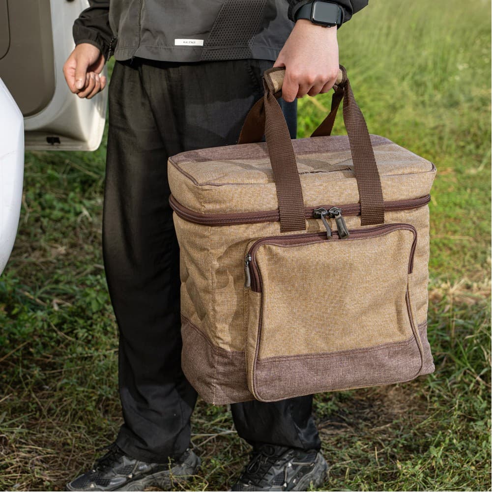 ALSANIDI, Al-Riyadh thermos Bag for Picnics and trips, Camping thermos bag, Woody, Size 39.5*22.5*38.5Cm