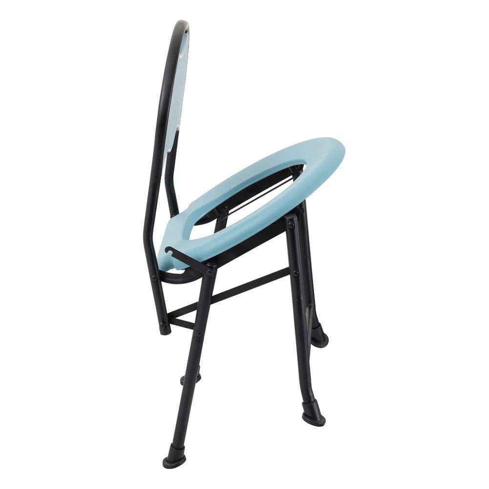 ALSANIDI, Portable Toilet Chair, Portable Toilet, Black*Turquoise, Size 48*38*82 Cm
