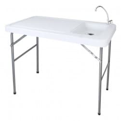DPT, Camping Table with Basin, Camping Table, White, Size 59*115*93 Cm