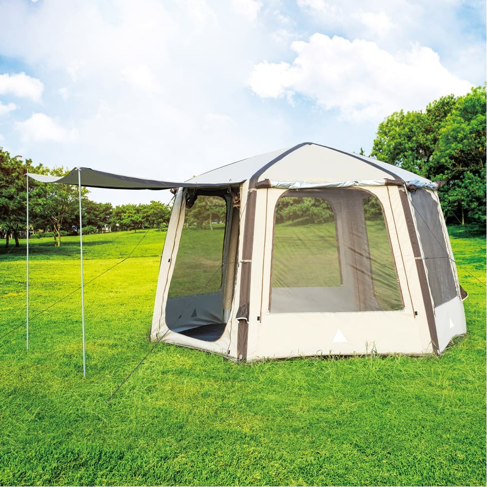 DPT, Air Cotton Tent for Trips, Inflatable Tent, Beige, Size 380*320*220 Cm