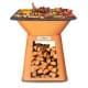 ALSANIDI, Cardboard iron grill wood stove, Modern wood-burning stove, Brown, Size80*80*90Cm