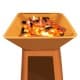 ALSANIDI, Cardboard iron grill wood stove, Modern wood-burning stove, Brown, Size80*80*90Cm