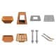 ALSANIDI, Cardboard iron grill wood stove, Modern wood-burning stove, Brown, Size80*80*90Cm