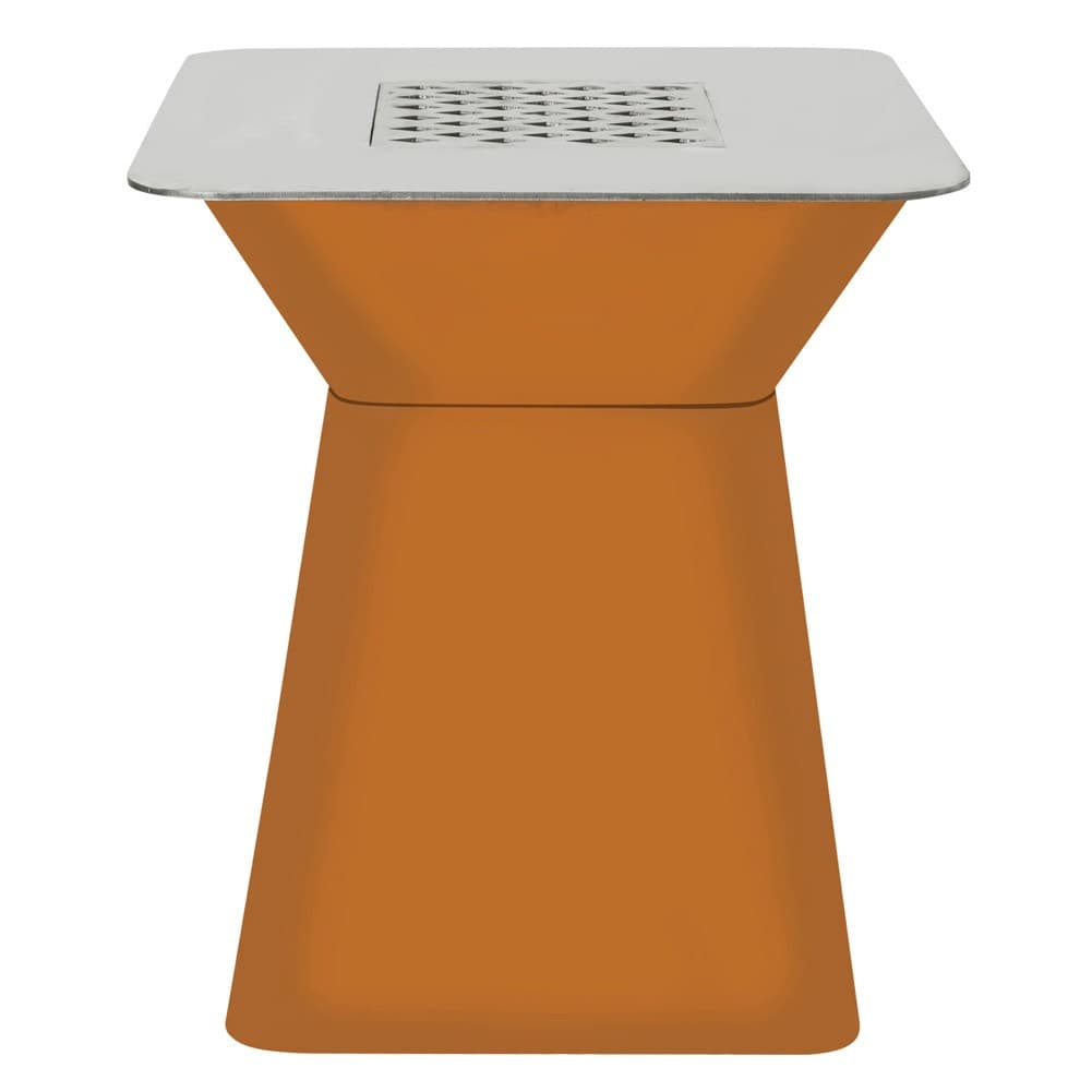 ALSANIDI, Cardboard iron grill wood stove, Modern wood-burning stove, Brown, Size80*80*90Cm