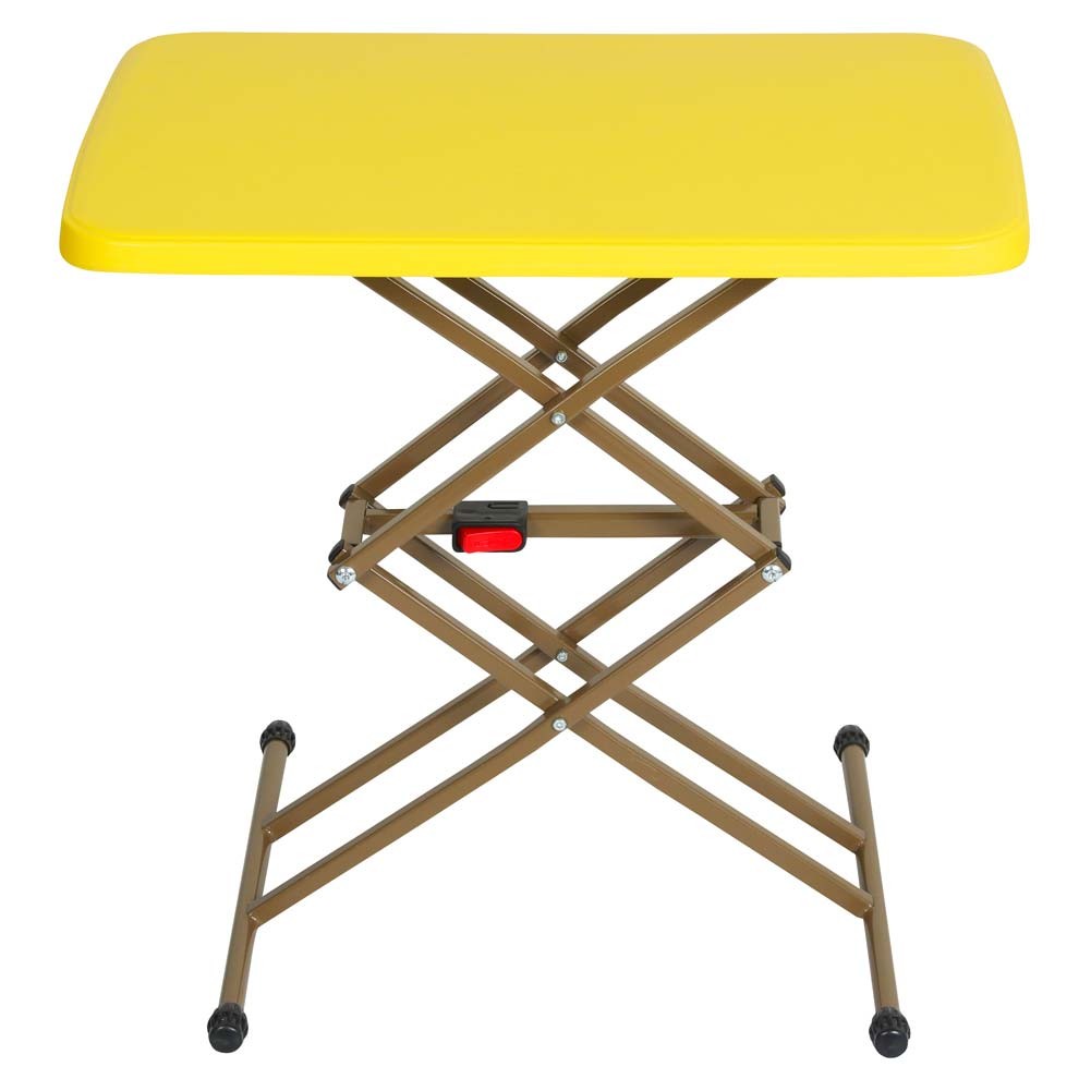 DPT, Aluminum Adjustable Table, Foldable Table for Outdoor and Home Gardens, Yellow, Size 44.5*62.5 Cm