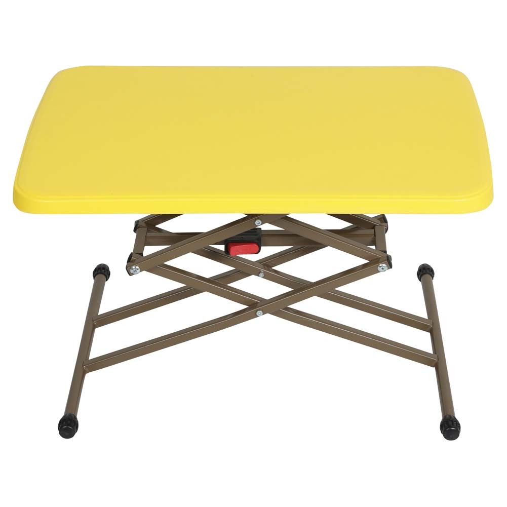 DPT, Aluminum Adjustable Table, Foldable Table for Outdoor and Home Gardens, Yellow, Size 44.5*62.5 Cm