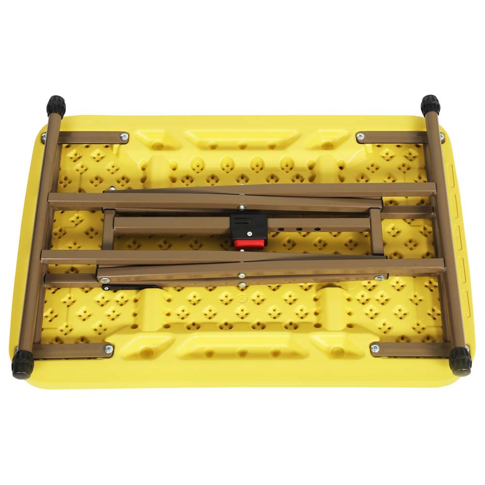 DPT, Aluminum Adjustable Table, Foldable Table for Outdoor and Home Gardens, Yellow, Size 44.5*62.5 Cm