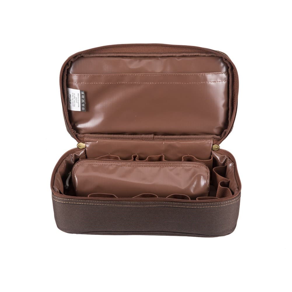 ALSANIDI, Cups and Mugs Bag for trips, Tea cups Bag, Coffee Brown, Size 33*17.5*9.5Cm