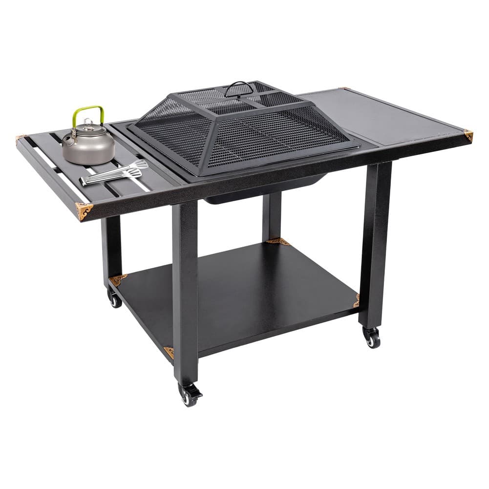 DPT, Grill with camping stove, Outdoor grill, Black, Size 120*62.5*66 Cm
