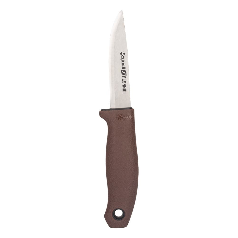 ALSANIDI, Hunter's Knife, Knife with a Fiber Sheath, Brown