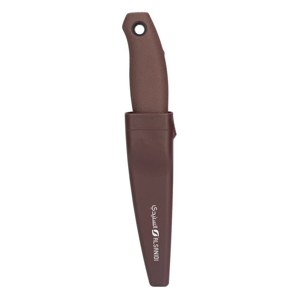 ALSANIDI, Hunter's Knife, Knife with a Fiber Sheath, Brown