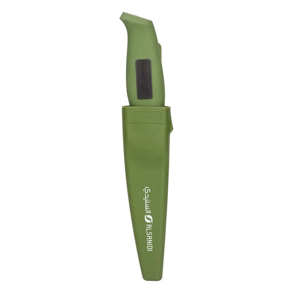 ALSANIDI, Hunter's Knife, Knife with a Fiber Sheath, Green*Black